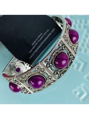 Paparazzi Victorian Dream Purple Victorian Dream Silver Filligree Bracelet New